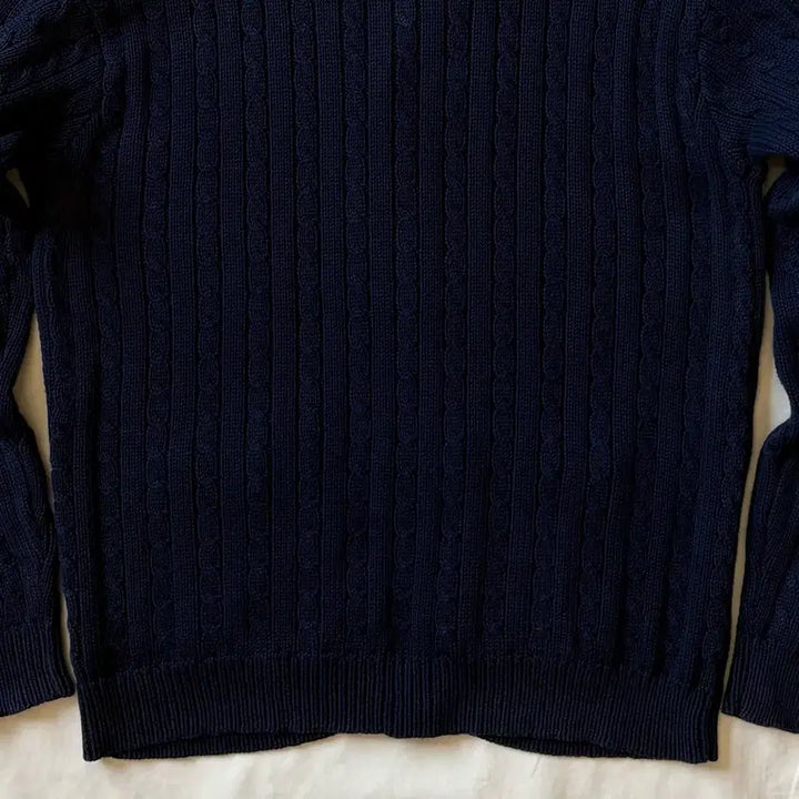 [BUNJANG] Polo Ralph Lauren Navy Cable Knit Cardigan / [M/44-55] 폴로 랄프로렌 네이비 꽈배기 니트 가디건