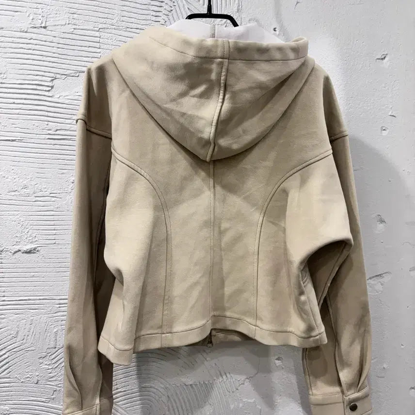 [BUNJANG] Bron Beige Cropped Hooded Zip-Up Jacket / 브론 후드 집업