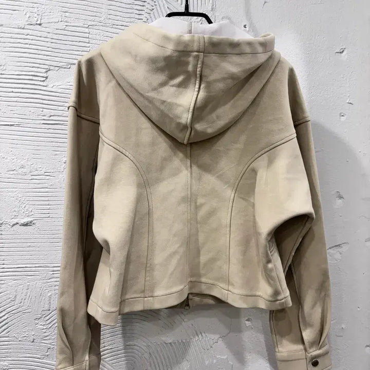 [BUNJANG] Bron Beige Cropped Hooded Zip-Up Jacket / 브론 후드 집업