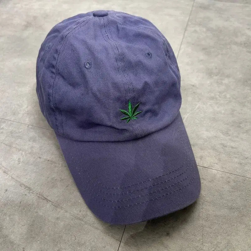 [BUNJANG] AIGHT Vintage Leaf Embroidery Ball Cap Purple / L/XL AIGHT 빈티지 잎 자수 볼캡 모자 퍼플