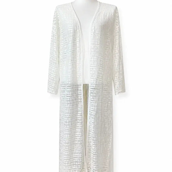 [BUNJANG] White Lace Long Cardigan / 레이스 롱 가디건 화이트