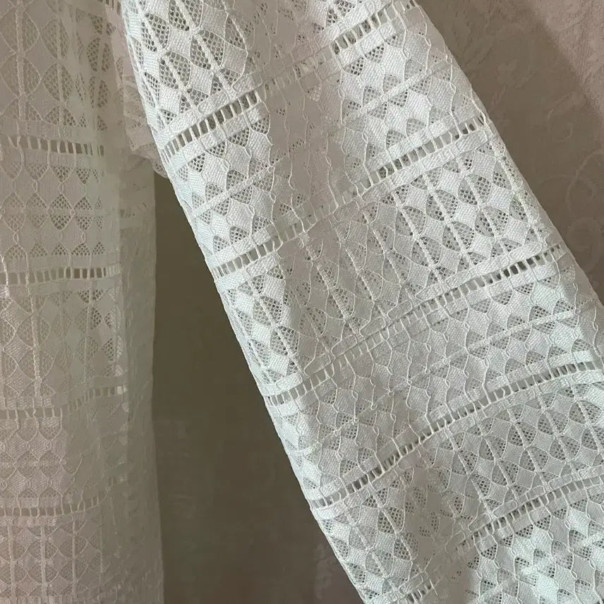 [BUNJANG] White Lace Long Cardigan / 레이스 롱 가디건 화이트