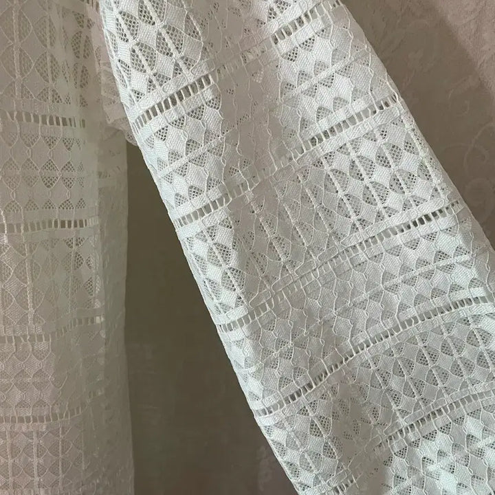 [BUNJANG] White Lace Long Cardigan / 레이스 롱 가디건 화이트