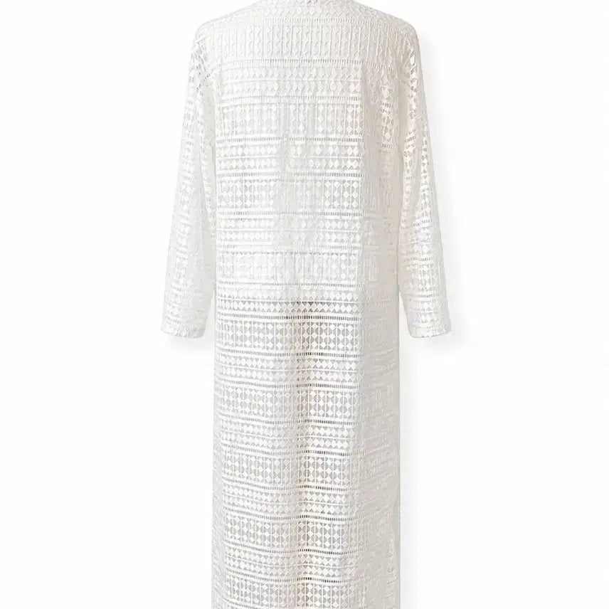 [BUNJANG] White Lace Long Cardigan / 레이스 롱 가디건 화이트