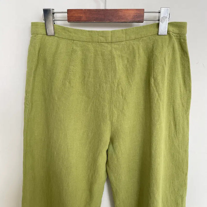[BUNJANG] Max Mara Linen Wide Pants / 막스마라 42,여성66-77 연두색 풀 린넨 와이드 팬츠 바지