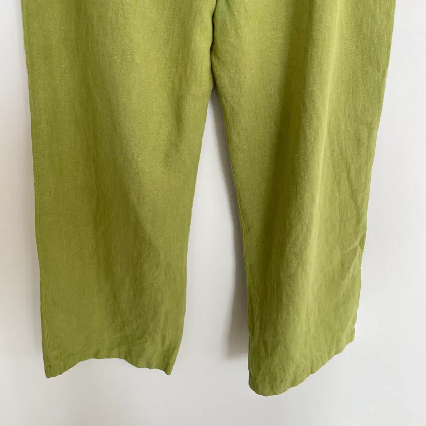 [BUNJANG] Max Mara Linen Wide Pants / 막스마라 42,여성66-77 연두색 풀 린넨 와이드 팬츠 바지