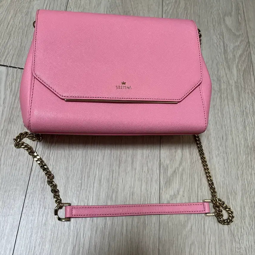 [BUNJANG] J.ESTINA Pink Iris Chain Shoulder Bag / 제이에스티나 핑크 아이리스 체인 숄더백