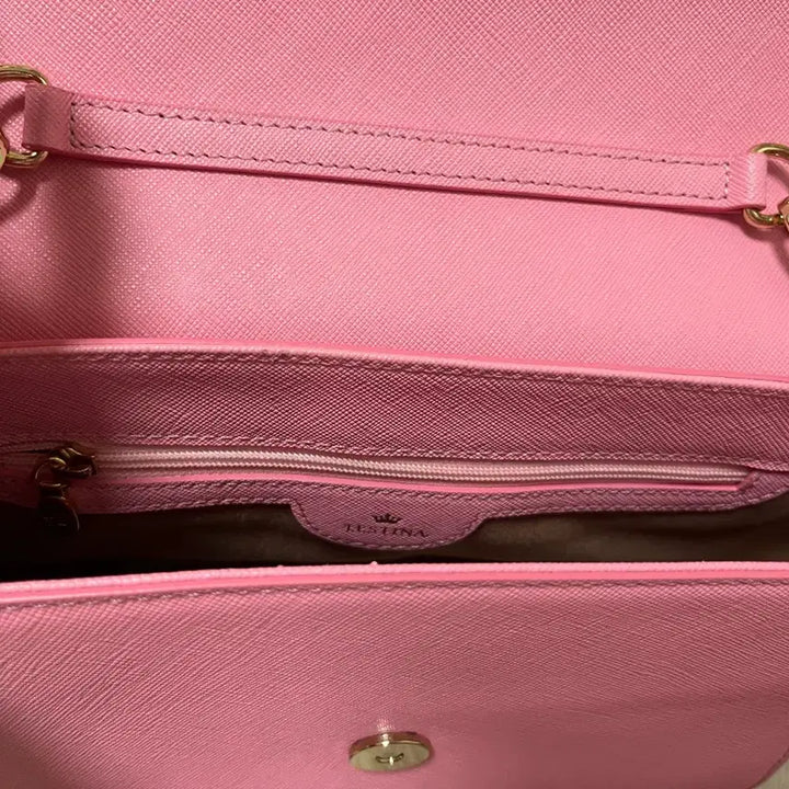 [BUNJANG] J.ESTINA Pink Iris Chain Shoulder Bag / 제이에스티나 핑크 아이리스 체인 숄더백