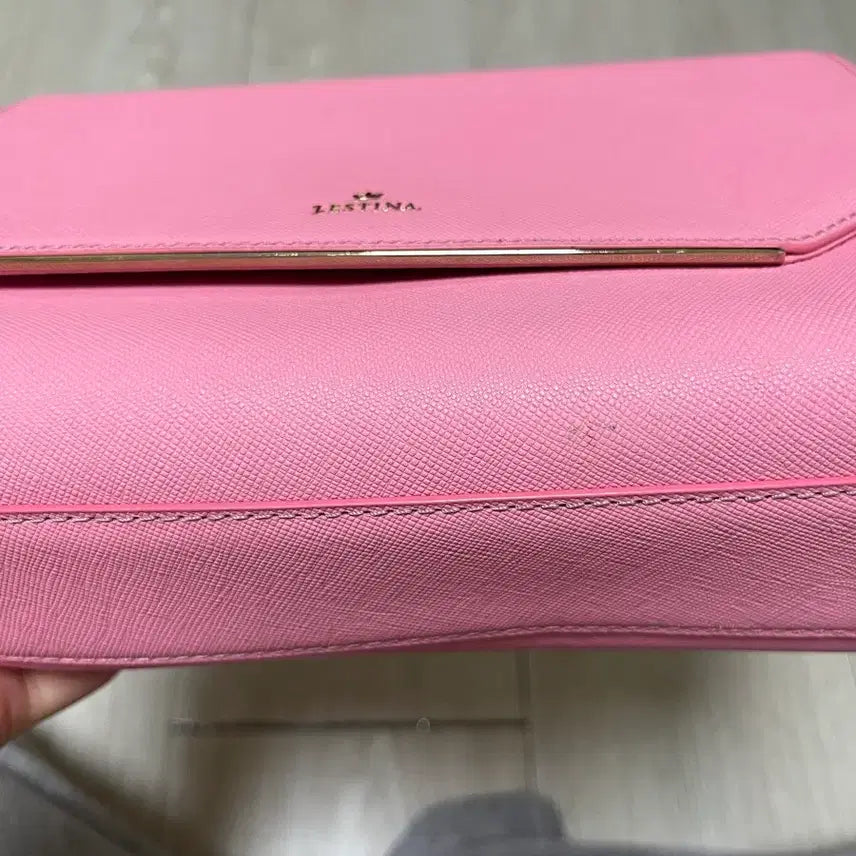 [BUNJANG] J.ESTINA Pink Iris Chain Shoulder Bag / 제이에스티나 핑크 아이리스 체인 숄더백