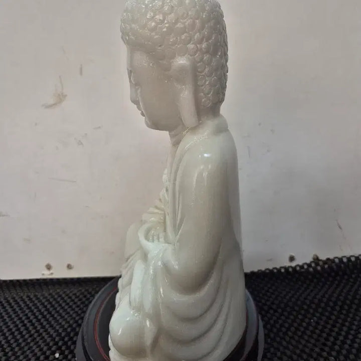 [BUNJANG] White Jade Shakyamuni Buddha Statue / 소장품 백옥 석가모니 불상