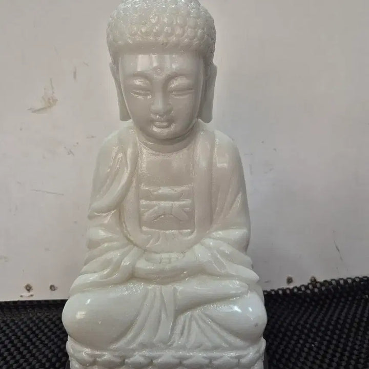 [BUNJANG] White Jade Shakyamuni Buddha Statue / 소장품 백옥 석가모니 불상