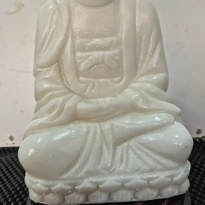 [BUNJANG] White Jade Shakyamuni Buddha Statue / 소장품 백옥 석가모니 불상
