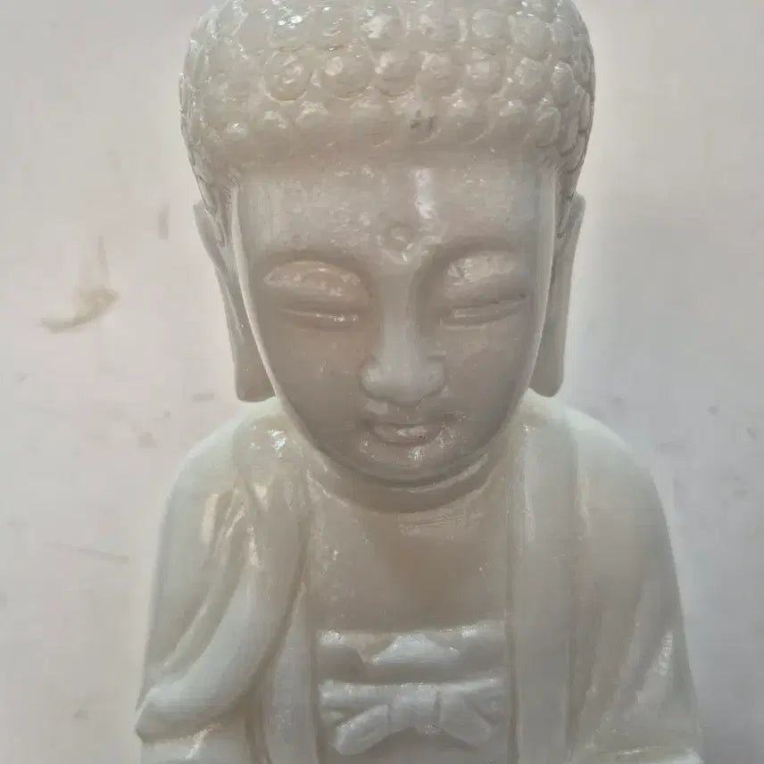 [BUNJANG] White Jade Shakyamuni Buddha Statue / 소장품 백옥 석가모니 불상
