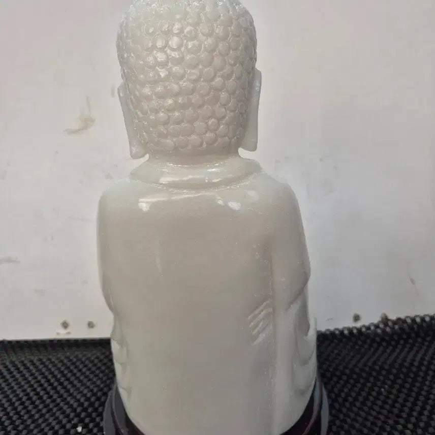[BUNJANG] White Jade Shakyamuni Buddha Statue / 소장품 백옥 석가모니 불상