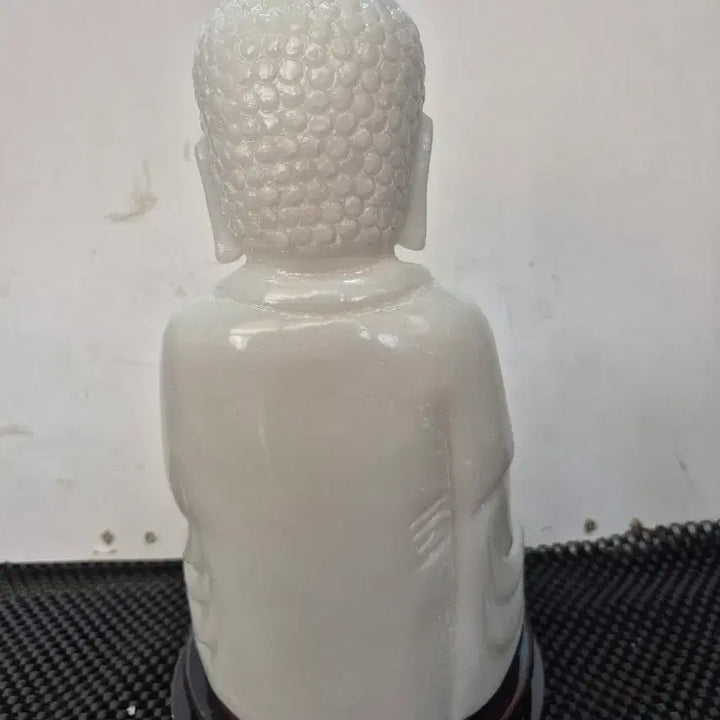 [BUNJANG] White Jade Shakyamuni Buddha Statue / 소장품 백옥 석가모니 불상