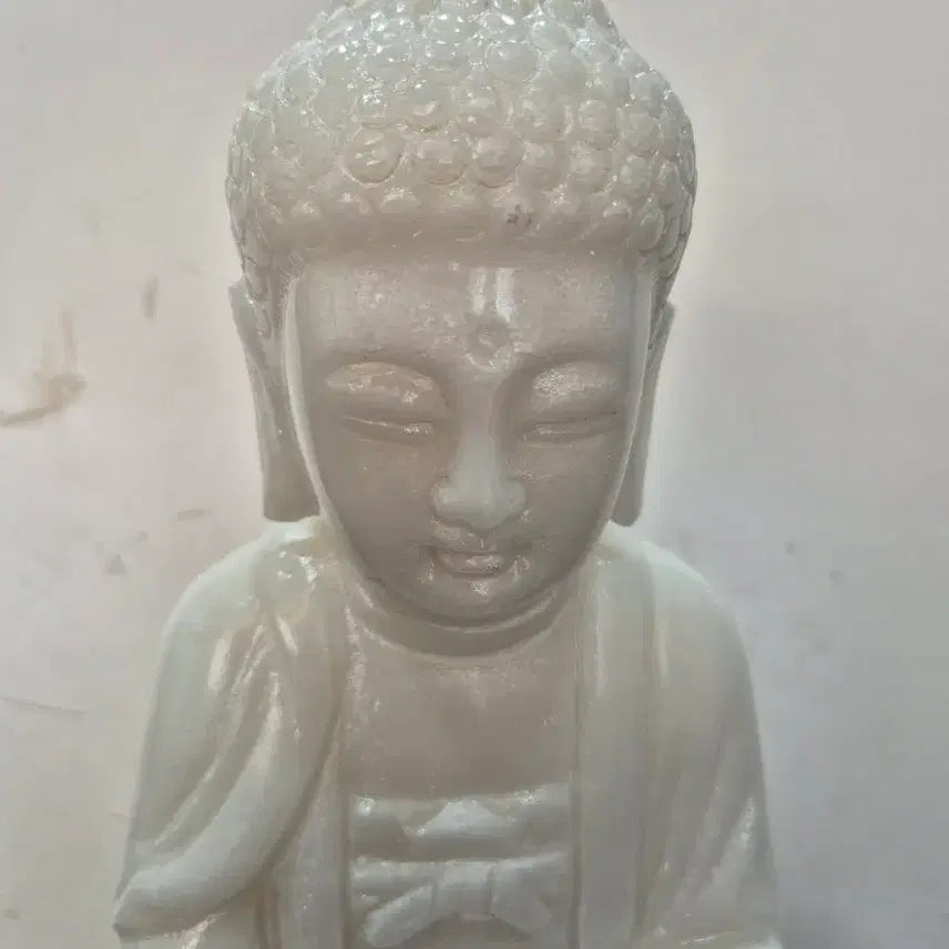 [BUNJANG] White Jade Shakyamuni Buddha Statue / 소장품 백옥 석가모니 불상
