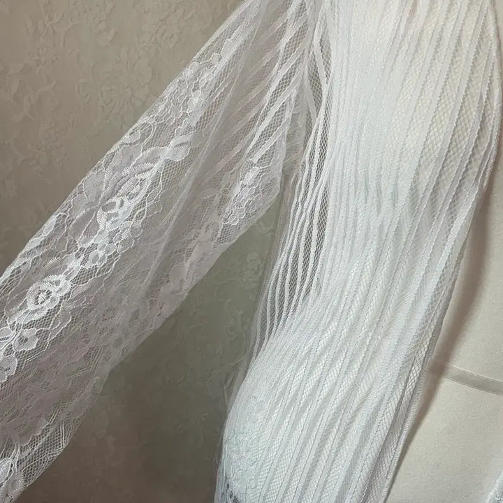 [BUNJANG] White Lace Long Cardigan / 화이트 레이스 롱 가디건
