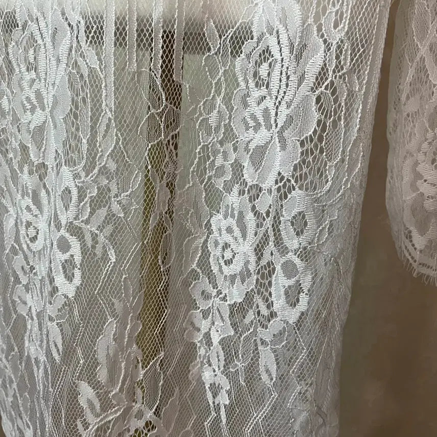 [BUNJANG] White Lace Long Cardigan / 화이트 레이스 롱 가디건