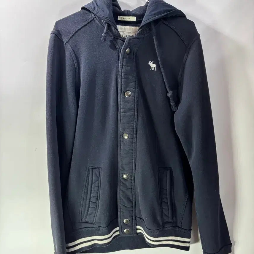 [BUNJANG] Abercrombie &amp; Fitch Navy Snap Button Hoodie Jacket / (M) 아베크롬비 후드 집업 3.9