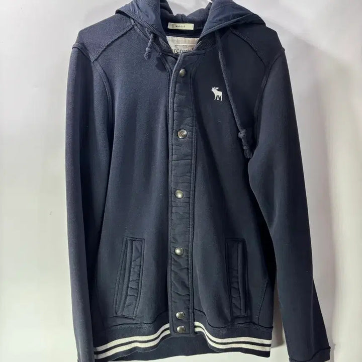 [BUNJANG] Abercrombie &amp; Fitch Navy Snap Button Hoodie Jacket / (M) 아베크롬비 후드 집업 3.9