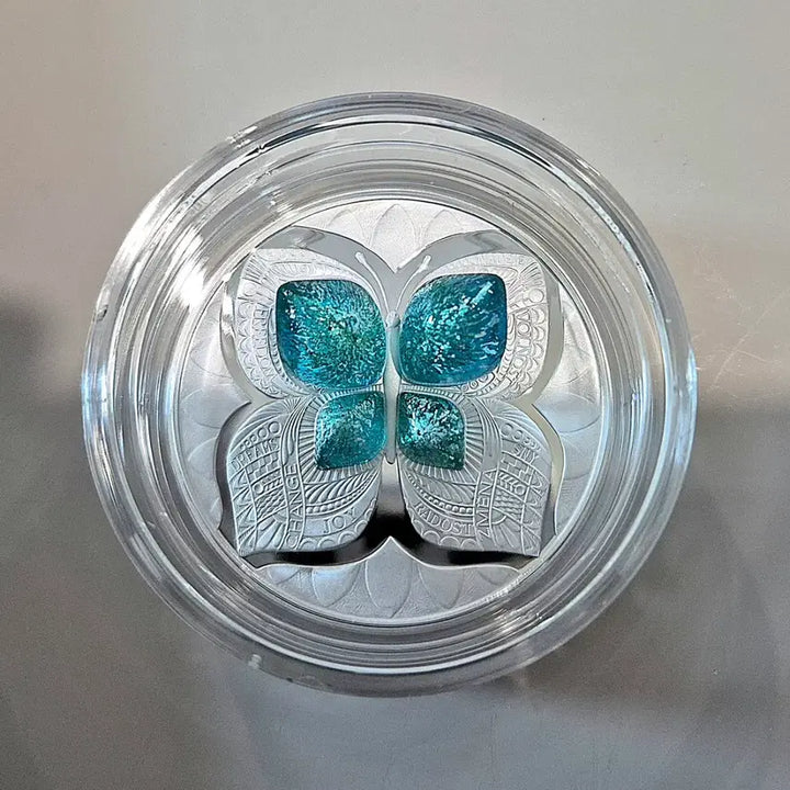 [SOLD OUT] 한정판 스와로브스키 보석 삽입 나비은화 1온스