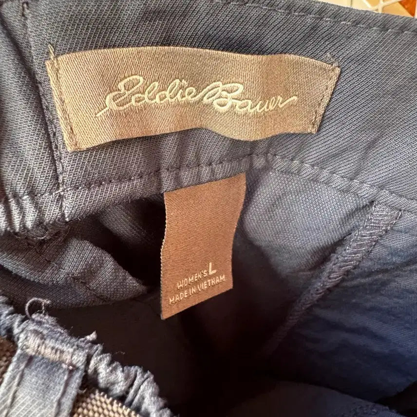 [BUNJANG] Eddie Bauer Navy Windbreaker Nylon Long Skirt / 에디바우어 네이비 원드브레이커 나일론 밴딩 롱 스커트 L