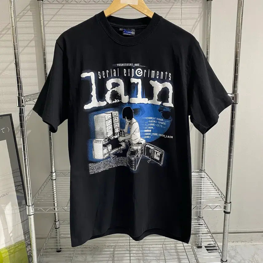 [BUNJANG] Serial Experiments Lain Bootleg Animation T-shirt / 시리얼 익스페리먼츠 레인 부틀렉 애니메이션 티셔츠 애니티
