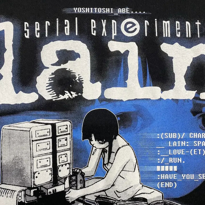 [BUNJANG] Serial Experiments Lain Bootleg Animation T-shirt / 시리얼 익스페리먼츠 레인 부틀렉 애니메이션 티셔츠 애니티