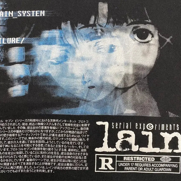 [BUNJANG] Serial Experiments Lain Bootleg Animation T-shirt / 시리얼 익스페리먼츠 레인 부틀렉 애니메이션 티셔츠 애니티