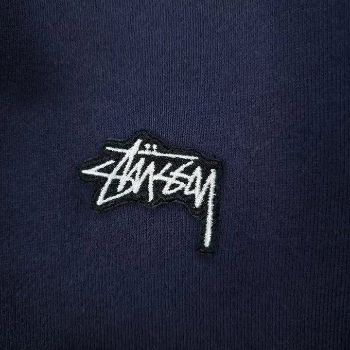 [BUNJANG] Stussy Logo Patch Hoodie Zip-Up Navy (P01634) / 스투시 로고 패치 후드 집업 네이비 P01634
