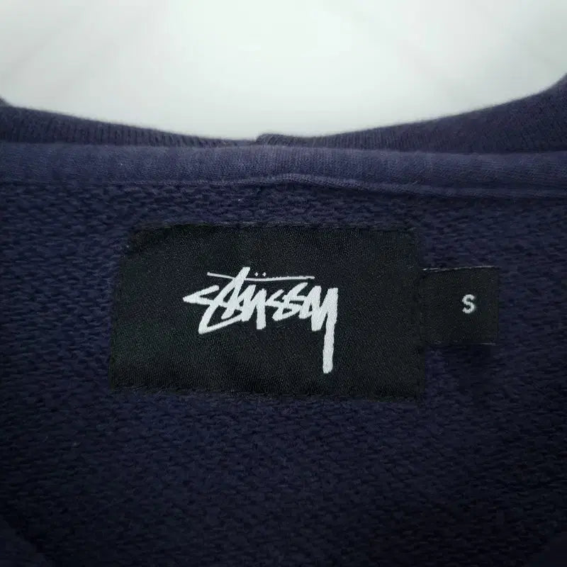 [BUNJANG] Stussy Logo Patch Hoodie Zip-Up Navy (P01634) / 스투시 로고 패치 후드 집업 네이비 P01634
