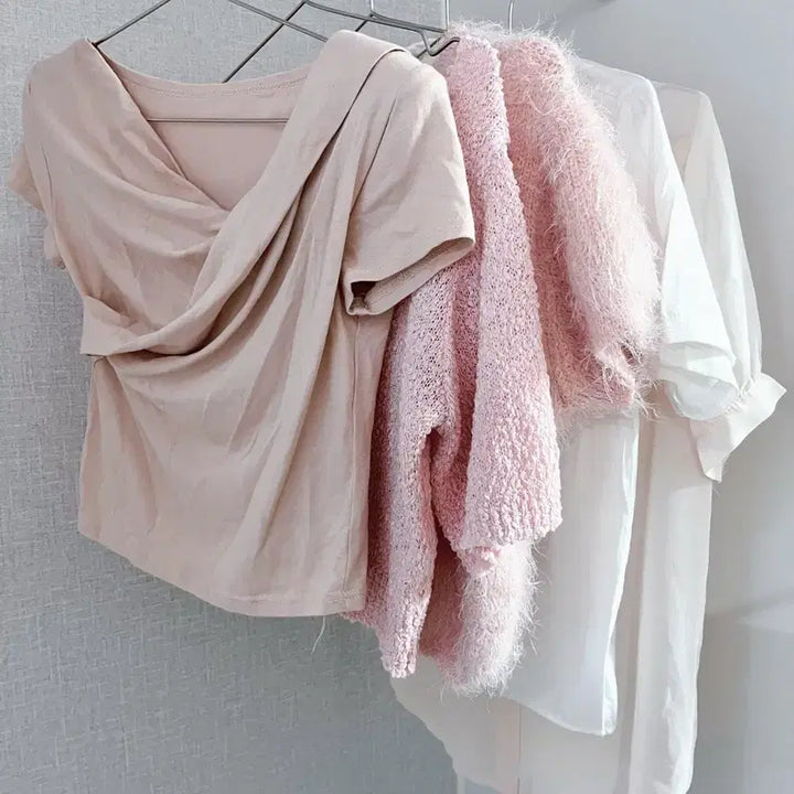 [BUNJANG] Summer Knit Cardigan Blouse Shirt Bundle Set / 여름 반팔 니트 가디건 블라우스 셔츠 5벌 일괄