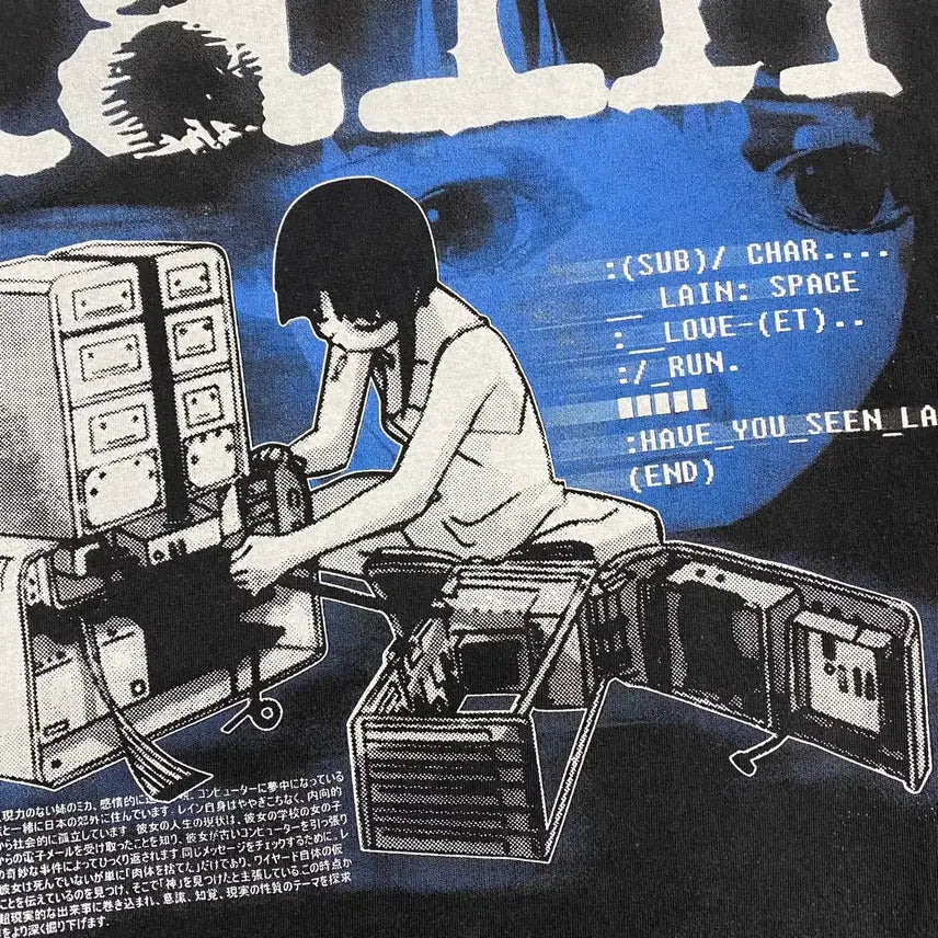 [BUNJANG] Serial Experiments Lain Bootleg Anime T-Shirt / 시리얼 익스페리먼츠 레인 부틀렉 애니메이션 티셔츠