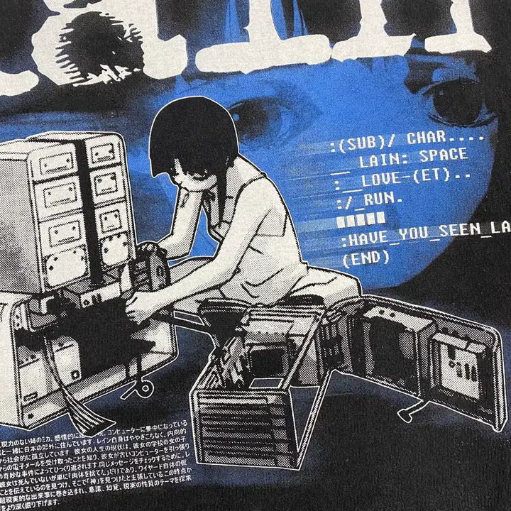 [BUNJANG] Serial Experiments Lain Bootleg Anime T-Shirt / 시리얼 익스페리먼츠 레인 부틀렉 애니메이션 티셔츠