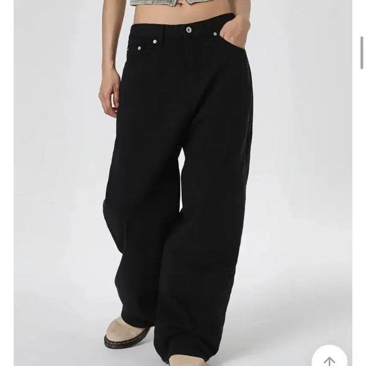 [BUNJANG] Blackup Wide Cotton Pants / 블랙업 와이드 코튼팬츠