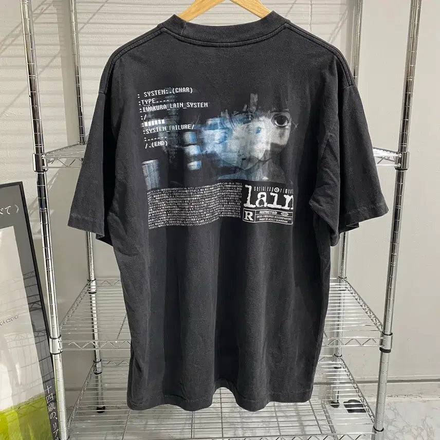 [BUNJANG] Serial Experiments Lain Bootleg Animation T-Shirt / 시리얼 익스페리먼츠 레인 부틀렉 애니메이션 티셔츠 애니티
