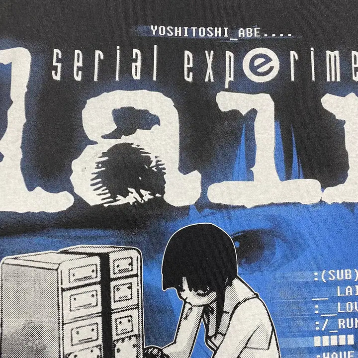 [BUNJANG] Serial Experiments Lain Bootleg Animation T-Shirt / 시리얼 익스페리먼츠 레인 부틀렉 애니메이션 티셔츠 애니티