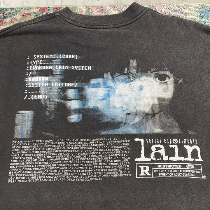 [BUNJANG] Serial Experiments Lain Bootleg Animation T-Shirt / 시리얼 익스페리먼츠 레인 부틀렉 애니메이션 티셔츠 애니티