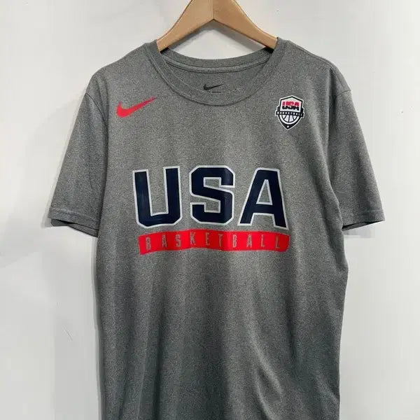 [BUNJANG] Nike USA Basketball Dri-FIT Functional Short Sleeve T-shirt / 스몰 나이키 드라이핏 미국 USA 농구 국대 기능성 반팔 티셔츠 그레이