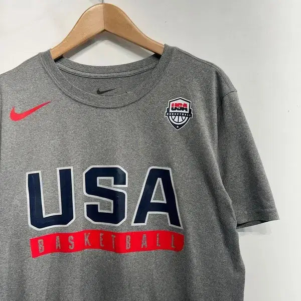 [BUNJANG] Nike USA Basketball Dri-FIT Functional Short Sleeve T-shirt / 스몰 나이키 드라이핏 미국 USA 농구 국대 기능성 반팔 티셔츠 그레이