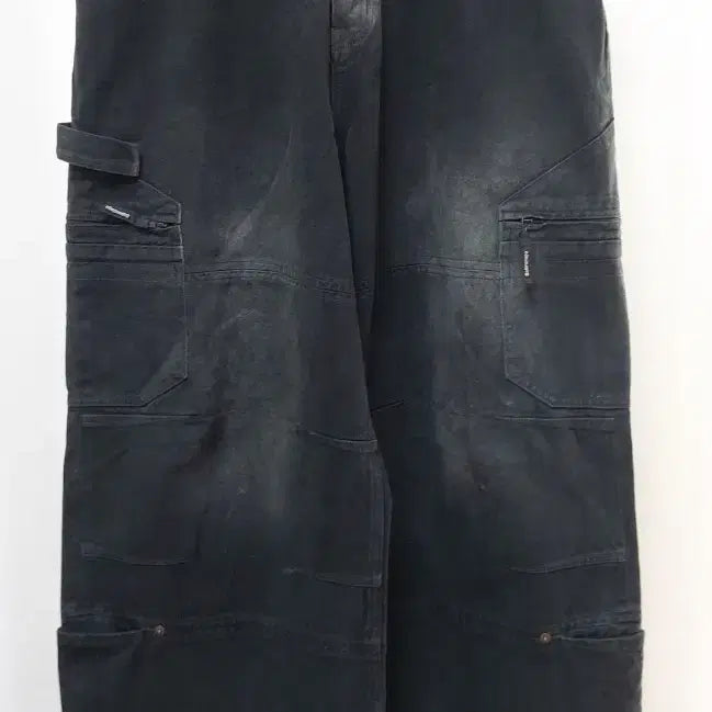 [BUNJANG] Black Wide Cargo Denim Pants (30-31 inch) / 공용 블랙 와이드 카고 데님 팬츠(30~31인치)