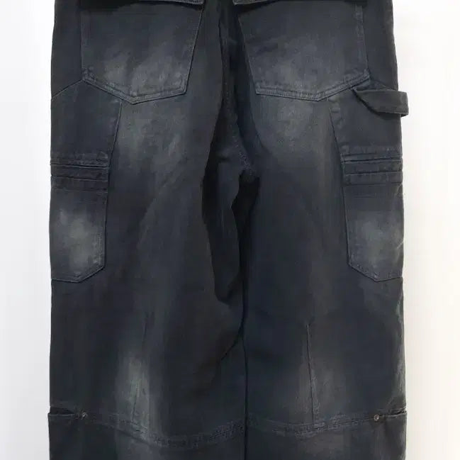 [BUNJANG] Black Wide Cargo Denim Pants (30-31 inch) / 공용 블랙 와이드 카고 데님 팬츠(30~31인치)