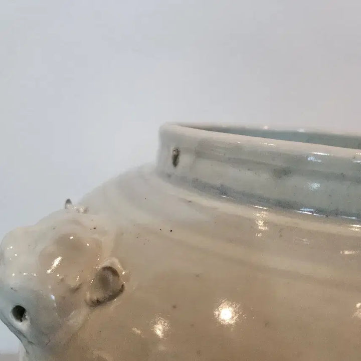 [BUNJANG] Celadon Porcelain Four-Eared Fish Motif Large Vase / 청화백자 사귀 어문 대호