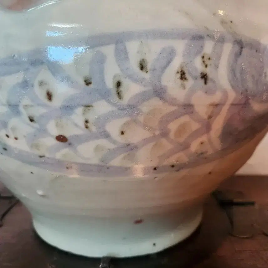 [BUNJANG] Celadon Porcelain Four-Eared Fish Motif Large Vase / 청화백자 사귀 어문 대호