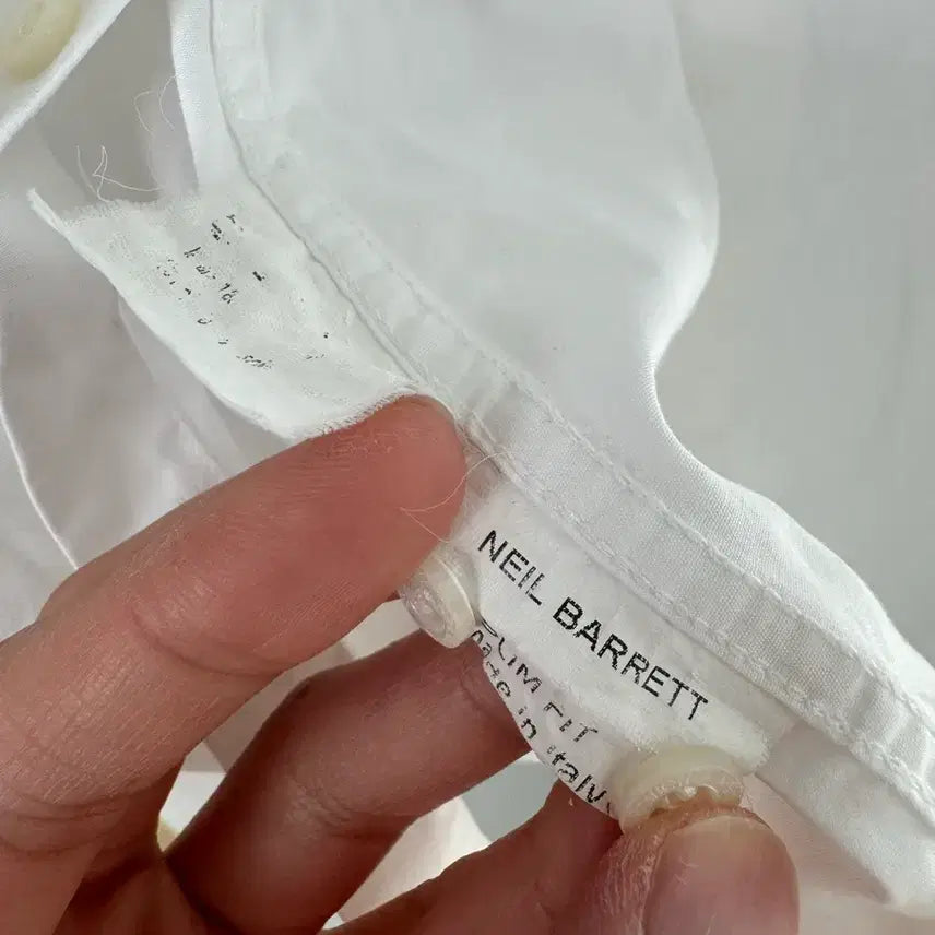 [BUNJANG] Neil Barrett White Shirt / 닐 바렛 100 화이트 셔츠 Made in Italy 이태리 생산품