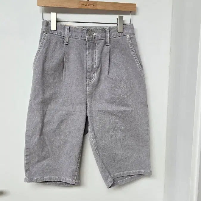 [BUNJANG] Unbranded 5-Part Lavender Tucked Shorts / 핀턱 5부 S싸이즈 219 스판 뒷밴딩 연보라 반바지