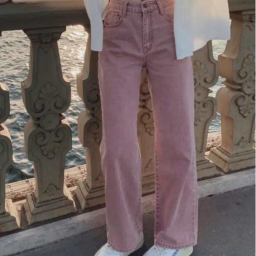 [BUNJANG] Slow and Made Mute Pink Dying Denim Pants - Basic XS / 슬로우앤드 made. 투데이 뮤트핑크 다잉데님팬츠 - 베이직 XS