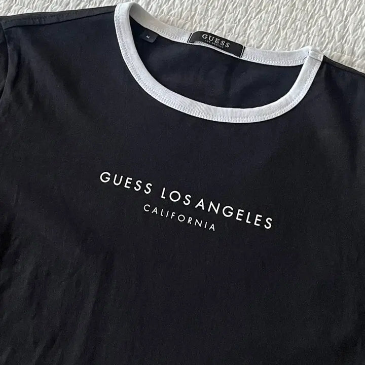 [BUNJANG] Guess Ringer Short Sleeve T-shirt Black / 게스 링거 반팔티셔츠 블랙