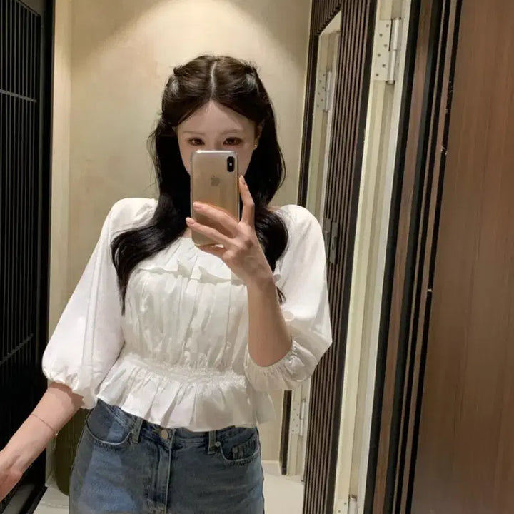 [BUNJANG] Shop Minet Shine Blouse / (택o새상품) 샵미네트 미네트 샤인 블라우스 shine blouse