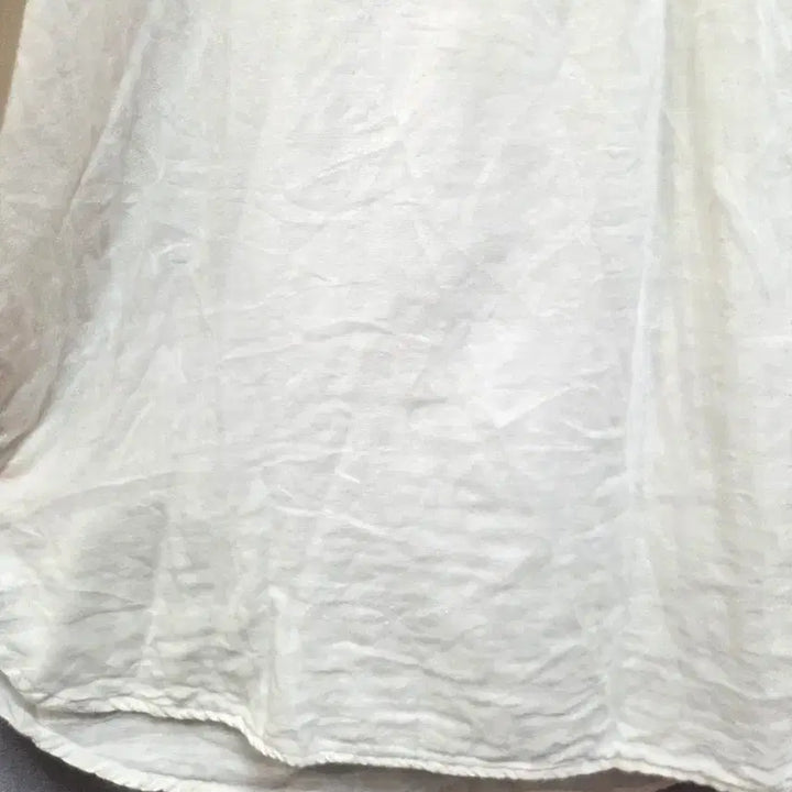 [BUNJANG] White Henley Neck Long Sleeve Shirt / 화이트 헨리넥 셔츠 롱슬리브